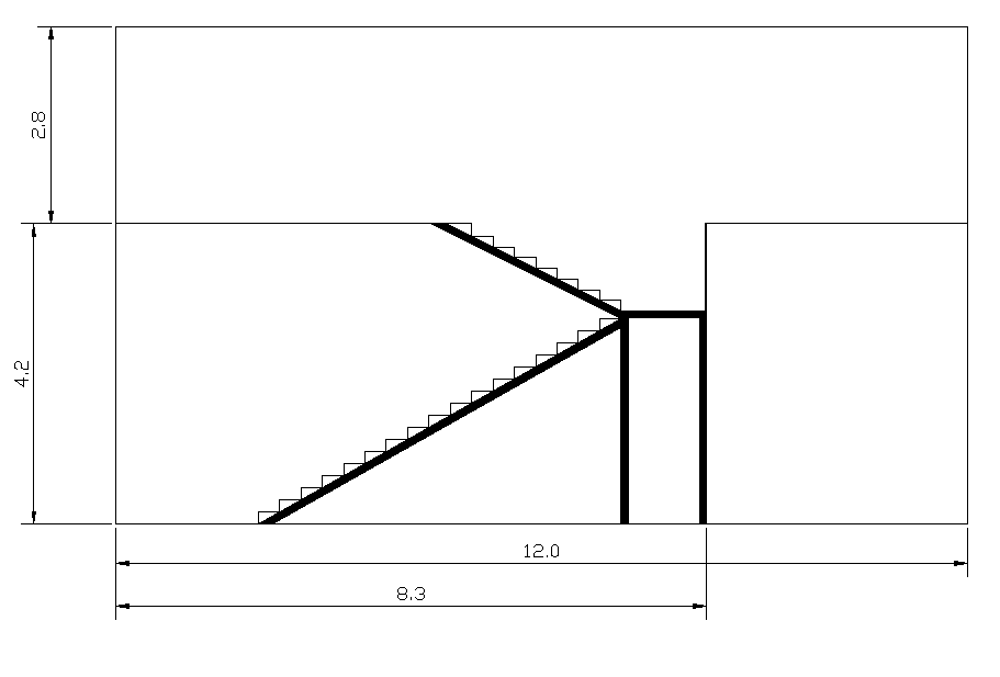 Stair section plan detail dwg file