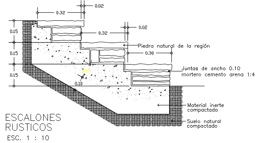 Stair section plan detail dwg file