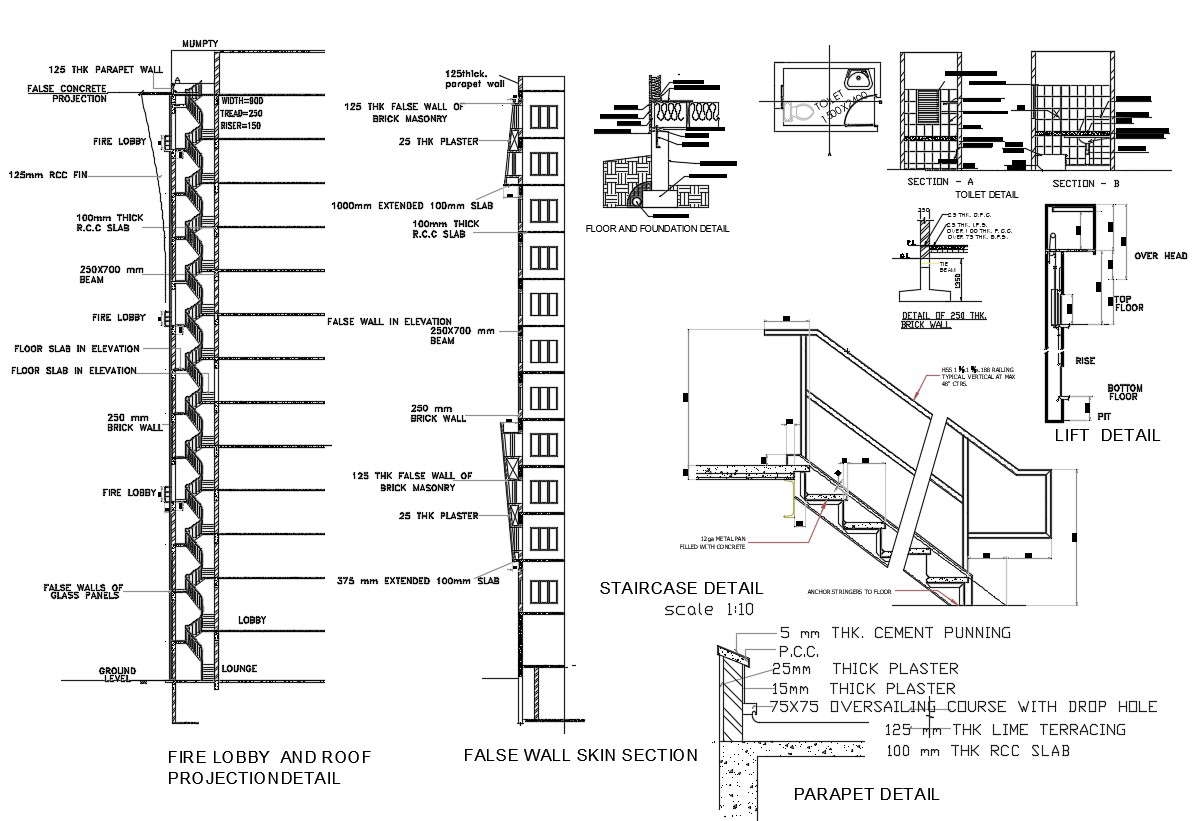 Staircase Building Construction DWG File