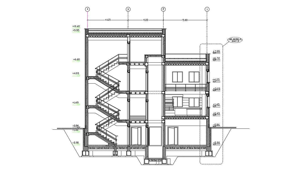 Staircase Design Plan In AutoCAD File