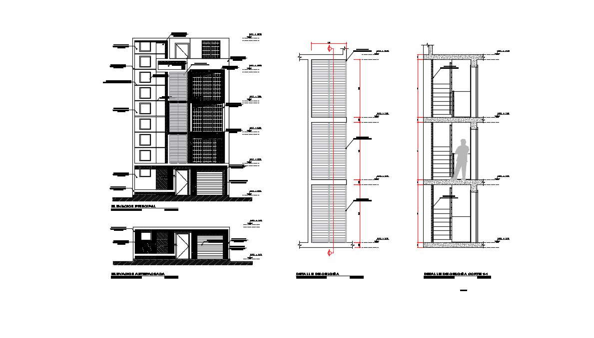 Staircase Design Plan In AutoCAD File