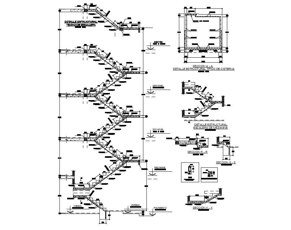 Staircase Design Plan In DWG File