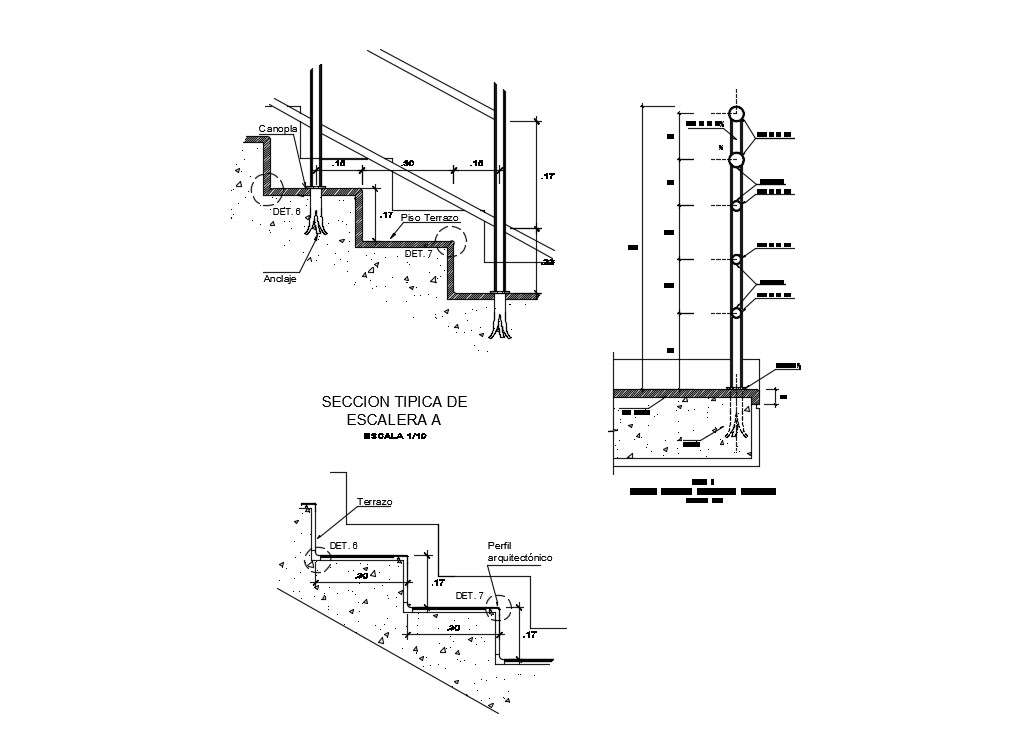 Staircase Details AutoCAD File Free Download 