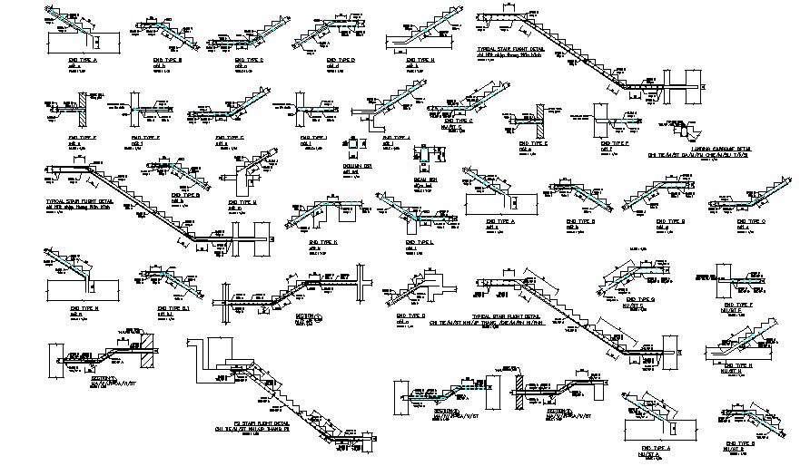 Staircase Elevation Plan dwg File 