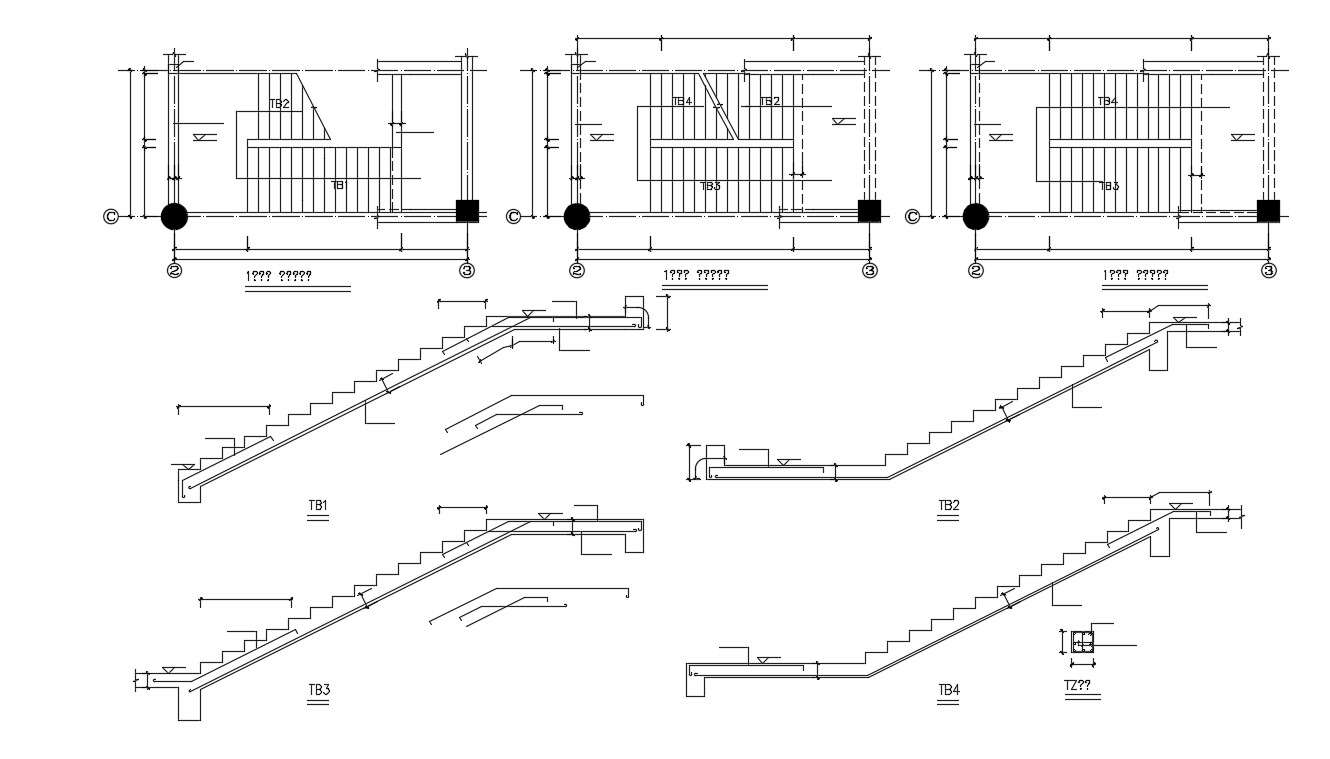 Staircase Layout Plan AutoCAD Drawing 