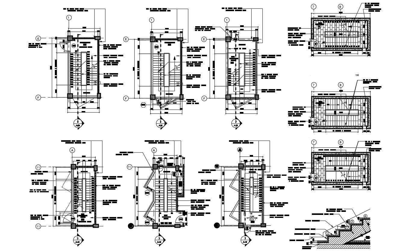 Staircase Layout Plan AutoCAD File Download 