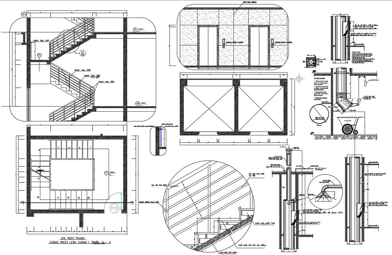 Staircase Plan AutoCAD Drawing