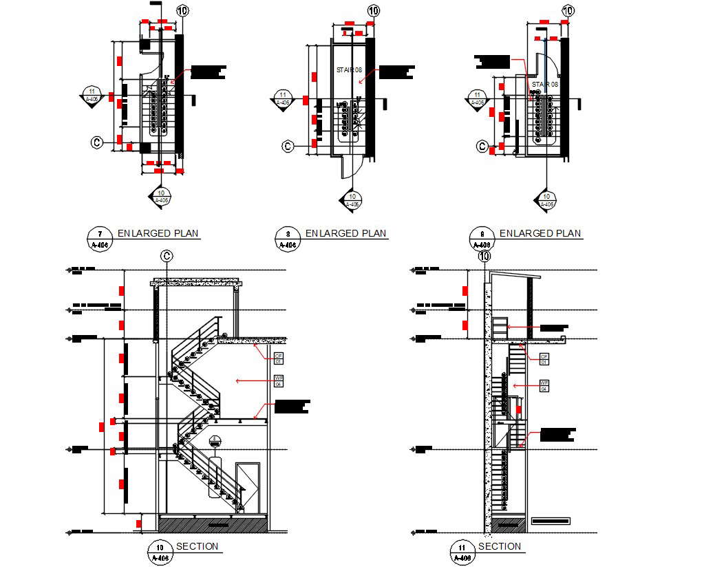 Staircase Plan AutoCAD Drawing