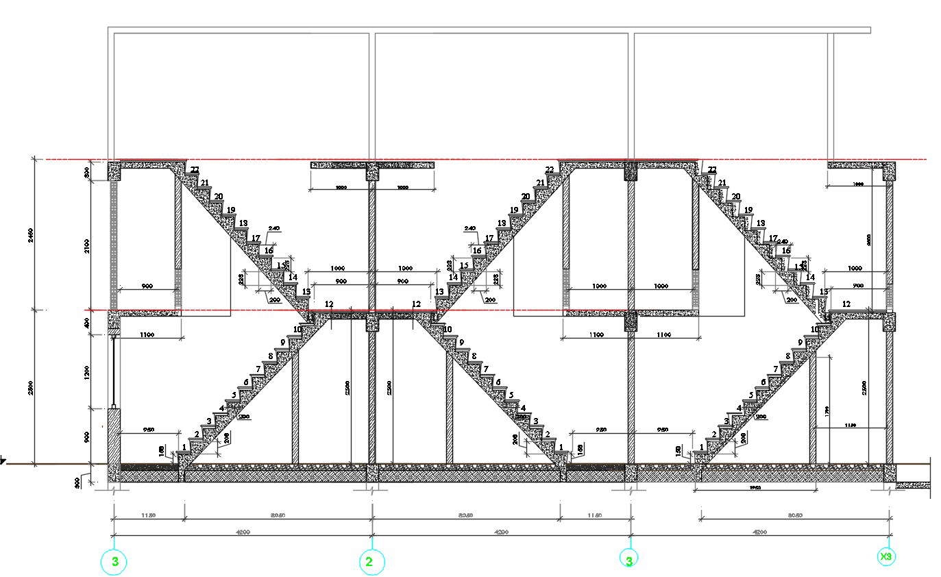 Staircase Section  Plan Autocad file