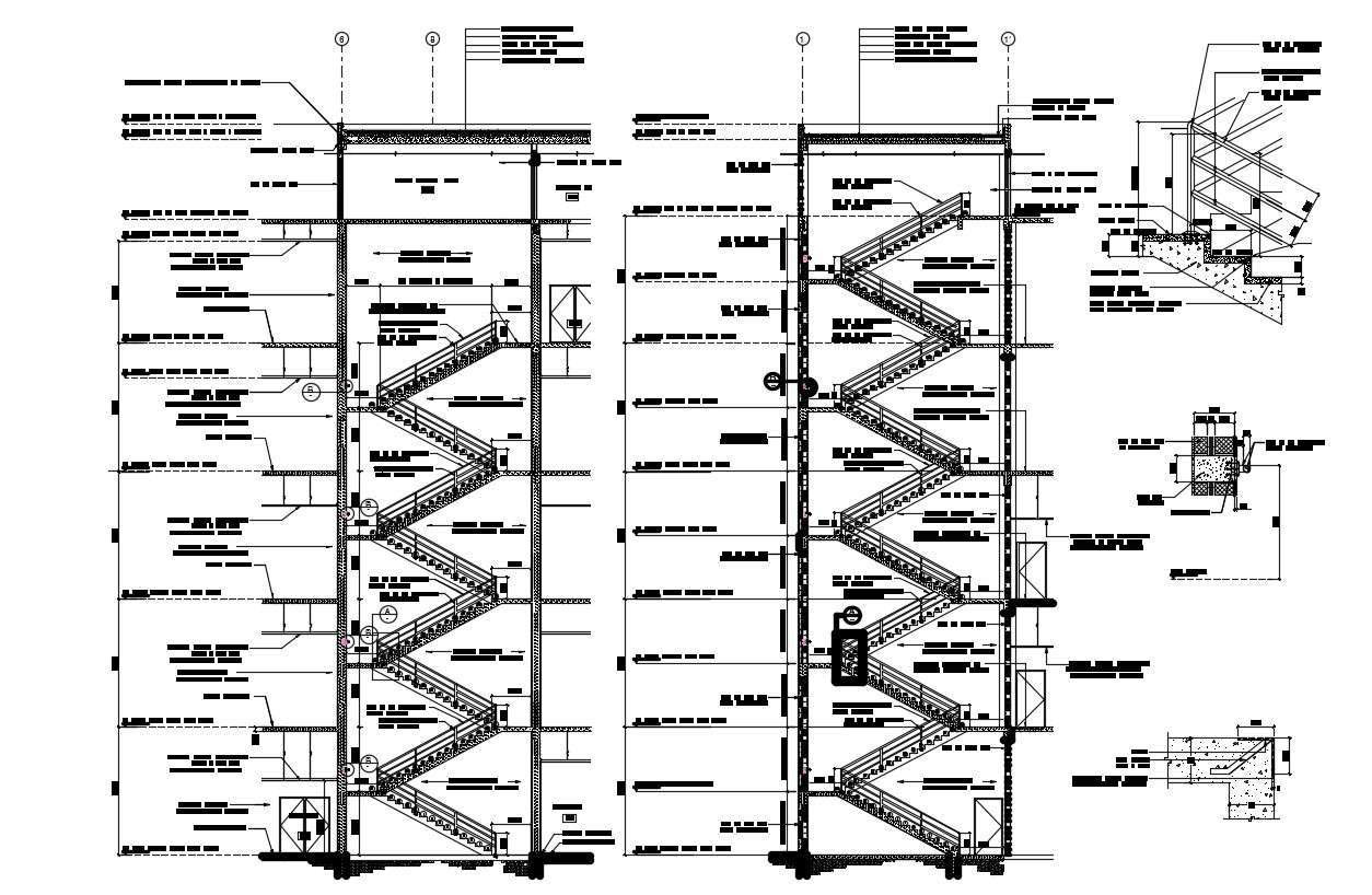 Staircase Section Design CAD File Download 