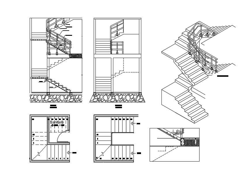 Staircase Section In DWG File