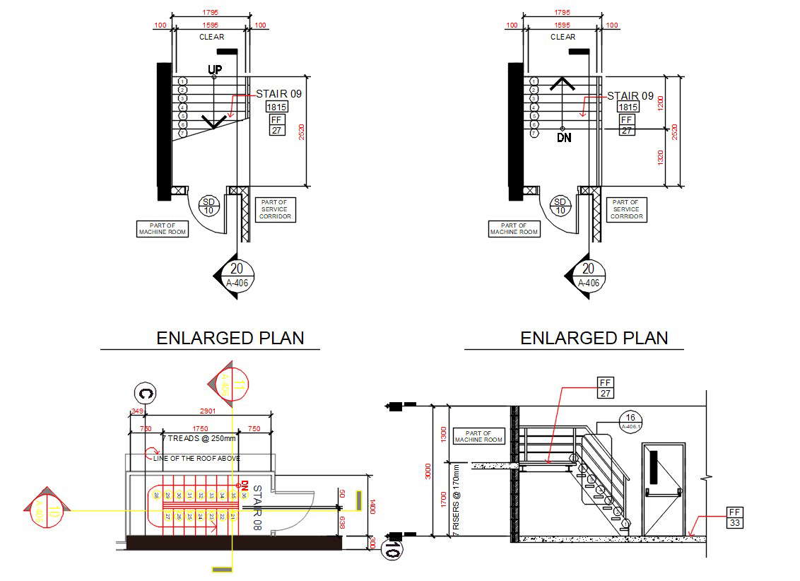 Staircase Structure Drawing AutoCAD File