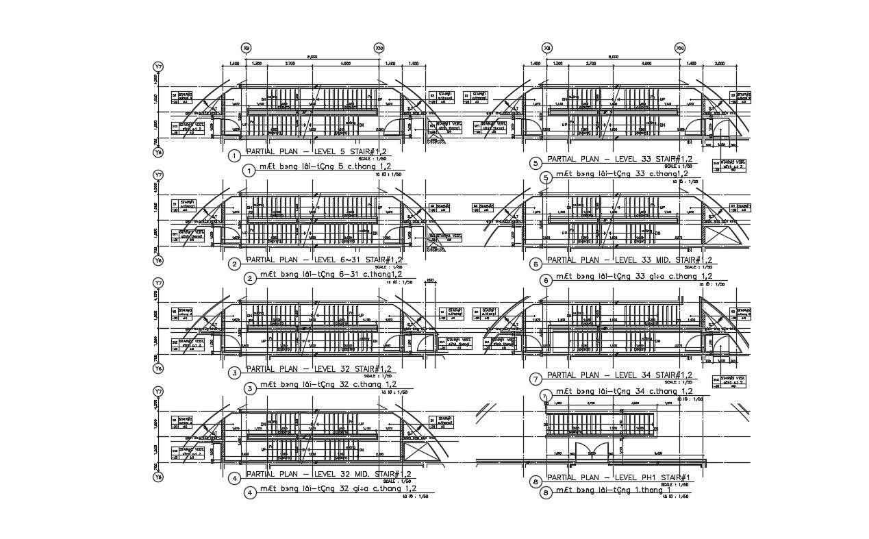 Staircase Top View Plan DWG File