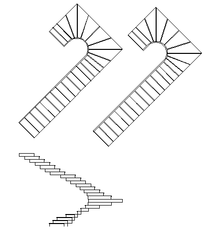Staircase elevation of junction dwg file