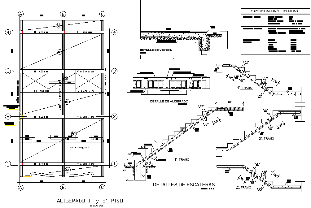Staircase section plan detail dwg file