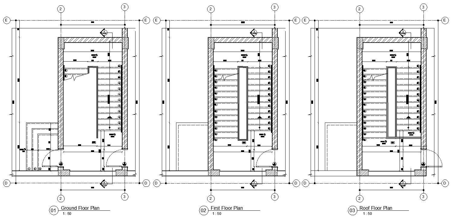 Staircase Floor Plan CAD Drawing DWG File