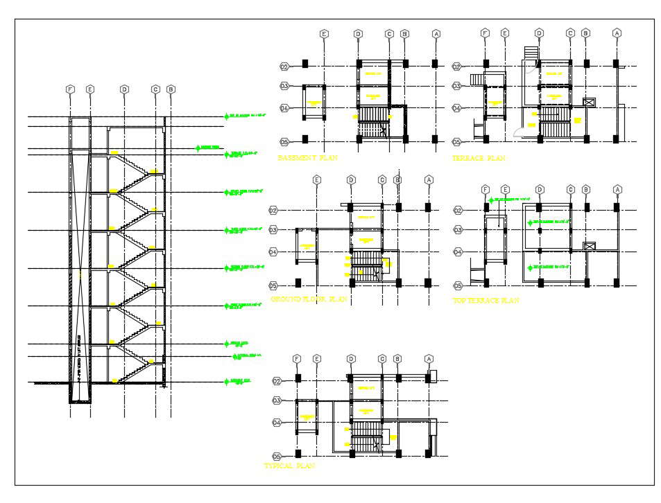 Standard Stair And Lift Section Drawing
