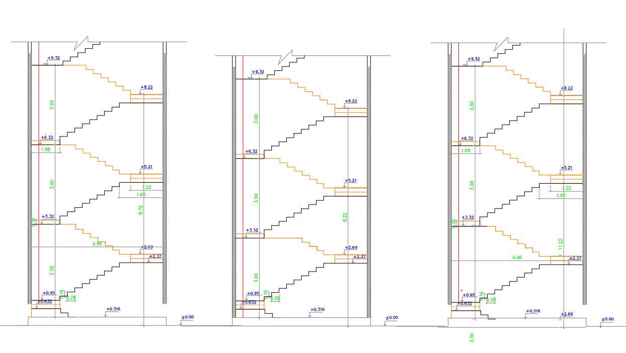 Standard Staircase Drawing Free Download DWG File