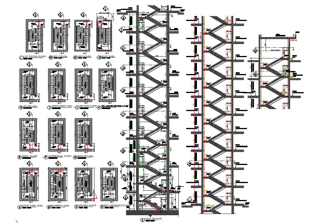 Standard Staircase Section Drawing AutoCAD File
