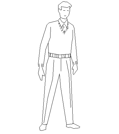 Standing man cad block design dwg file