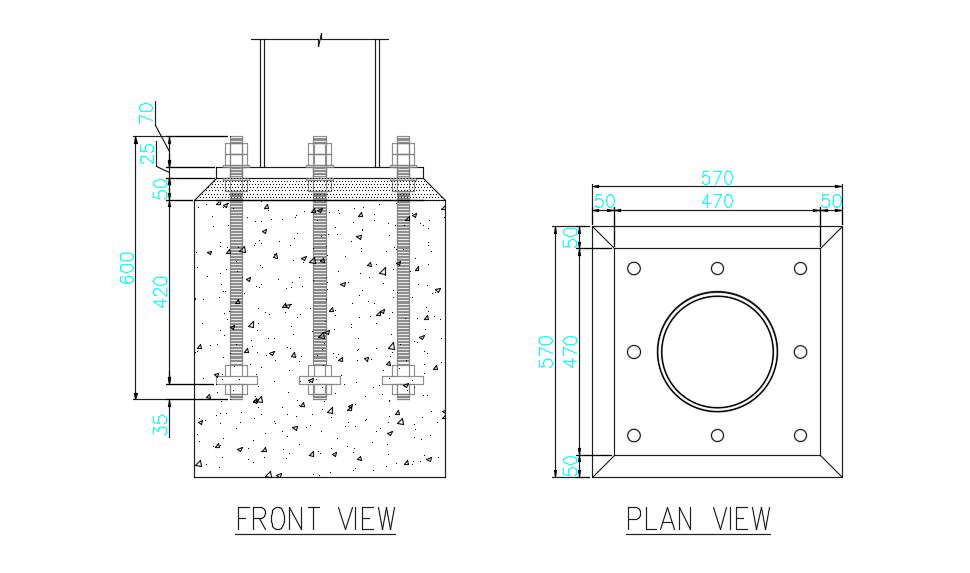 Steel Column Design AutoCAD File Download 