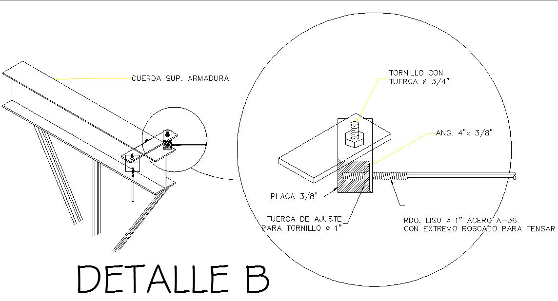 Steel Frame detail in part Cutting detail