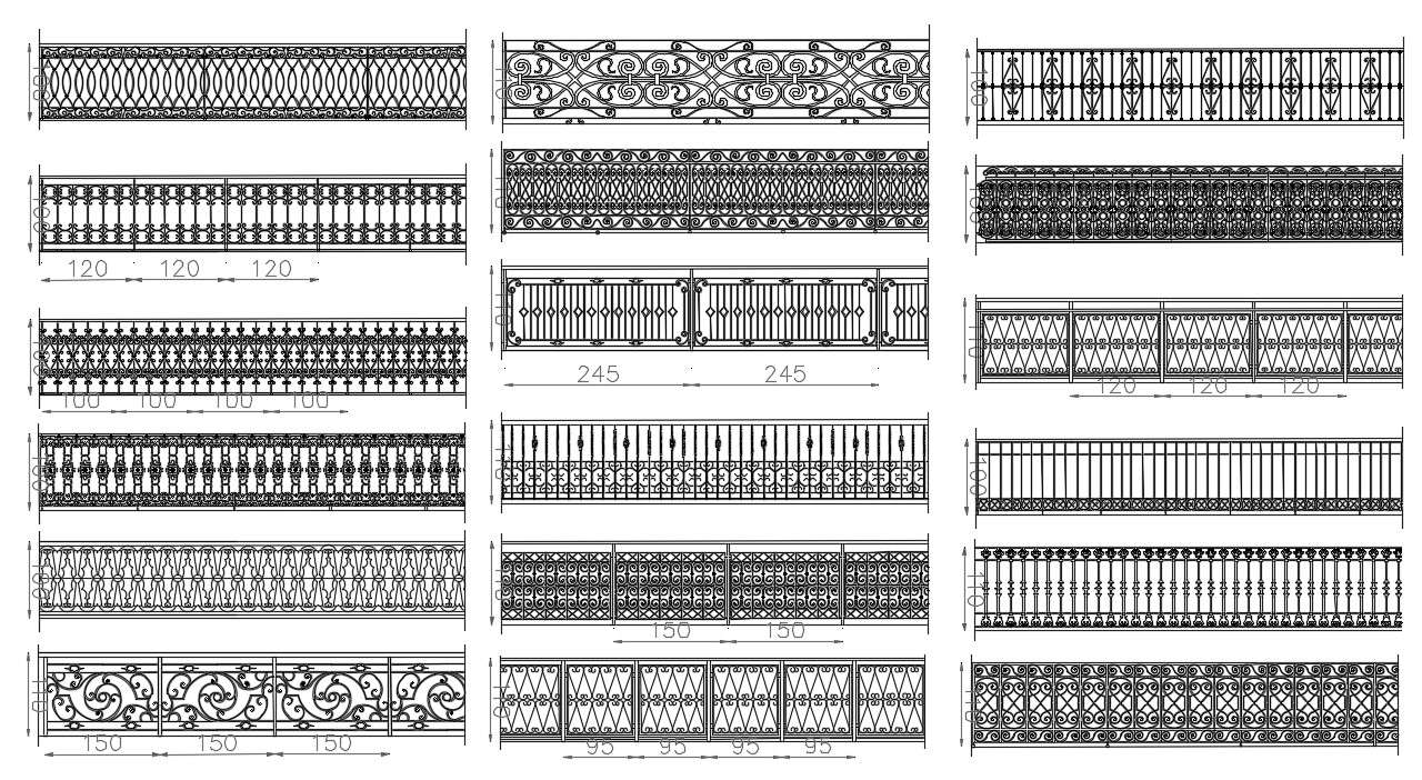 Steel Railing Design CAD File