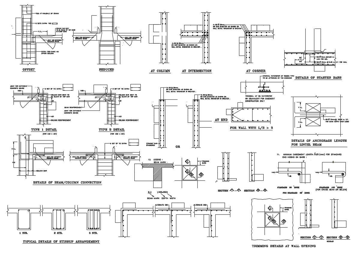 Steel Reinforcement Details CAD Drawing