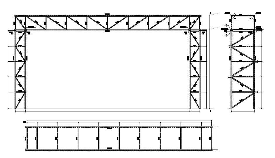 Steel Roof Truss Design CAD Drawing Download 