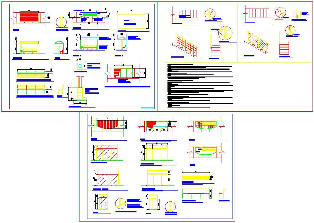 Steel railings drawing and detail cad files