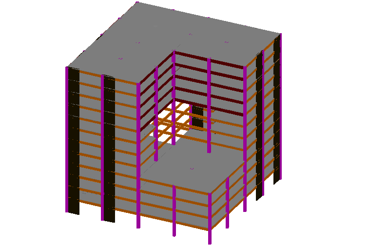 Steel structural 3d view of building dwg file