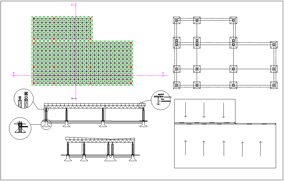 Steel structure plan elevation dwg file