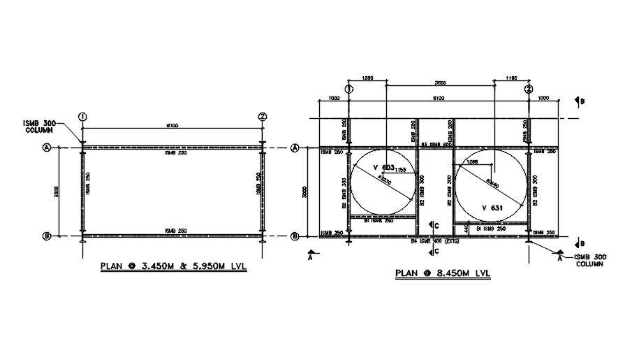 Steel Concrete Composite Flange Plate CAD Drawing DWG File
