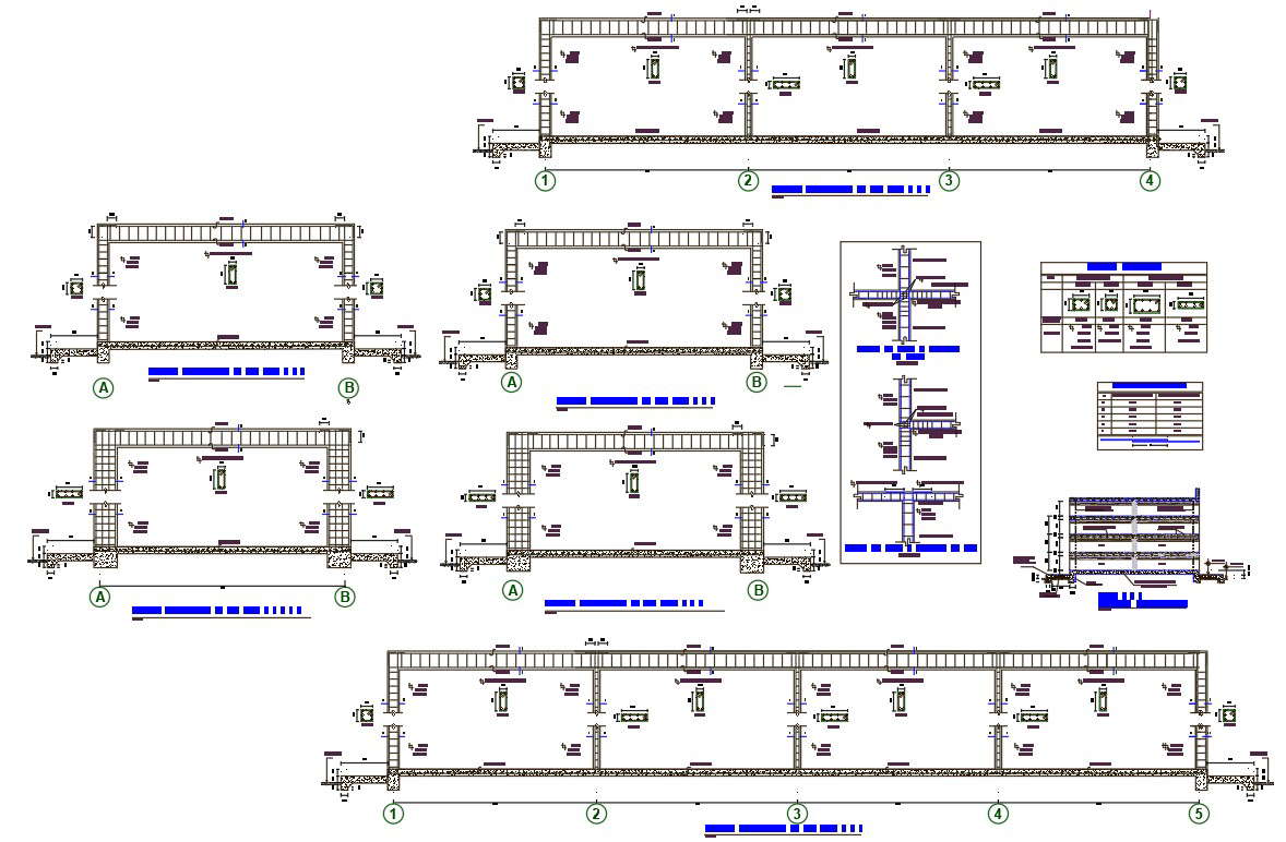Steel Structure Span Design AutoCAD File