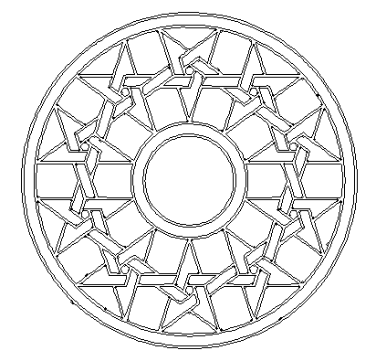 Stencil design for wall decoration DWG AutoCAD drawing