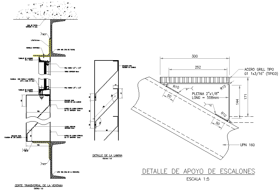 Step support detail dwg file