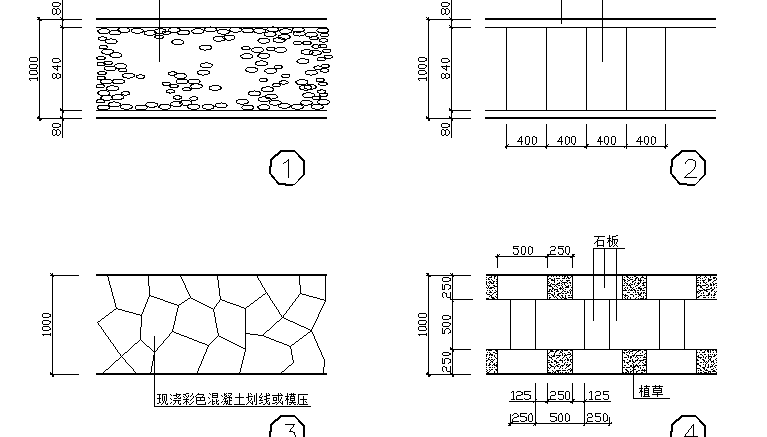 Stone type detailing parkway