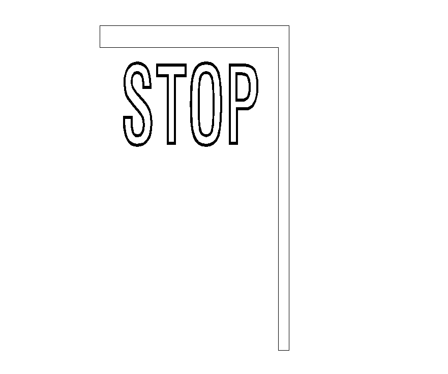 Stop symbol CAD blocks layout autocad file