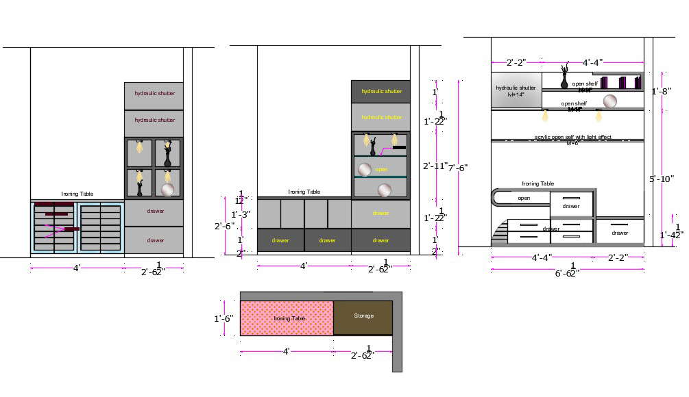 Storage Showcase Furniture CAD Drawing Free Download DWG File