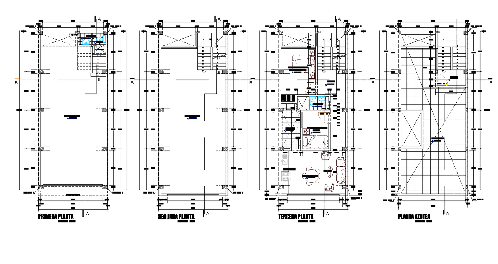 Store and housing plan detail dwg file.
