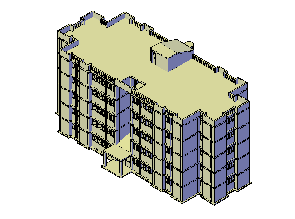 Storey residential building 3d