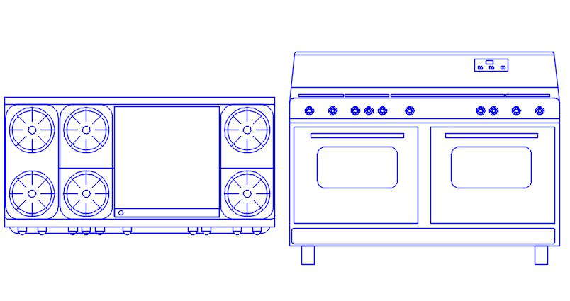 Stove viking 60 plan  elevation