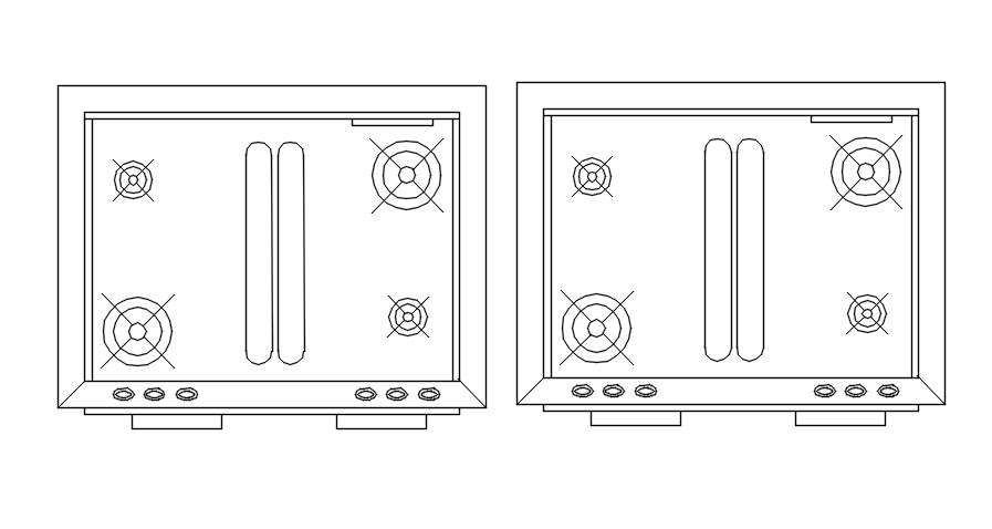 AutoCAD Stove 2D CAD Block DWG for Kitchen Layouts