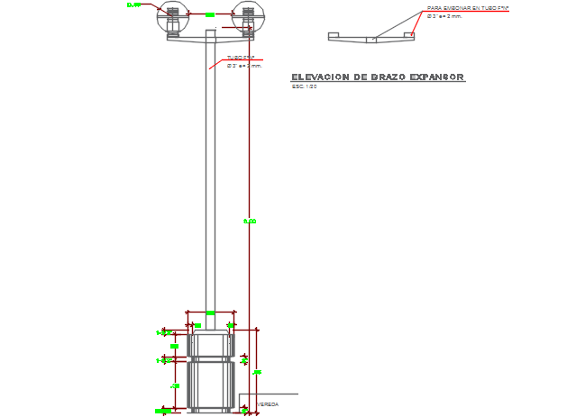 Street light detail dwg file
