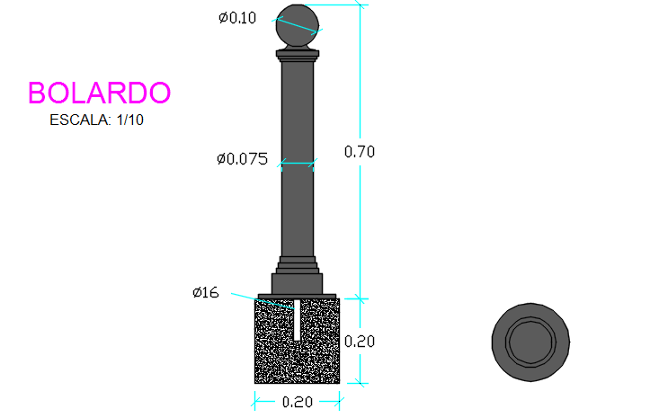 Street light detail dwg file