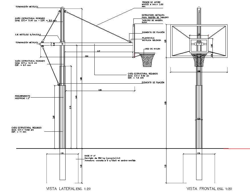 Street light detail dwg file