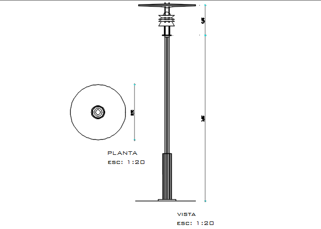 Street light detail dwg file