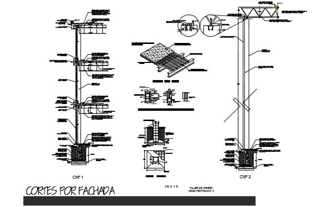 Street light section detail dwg file