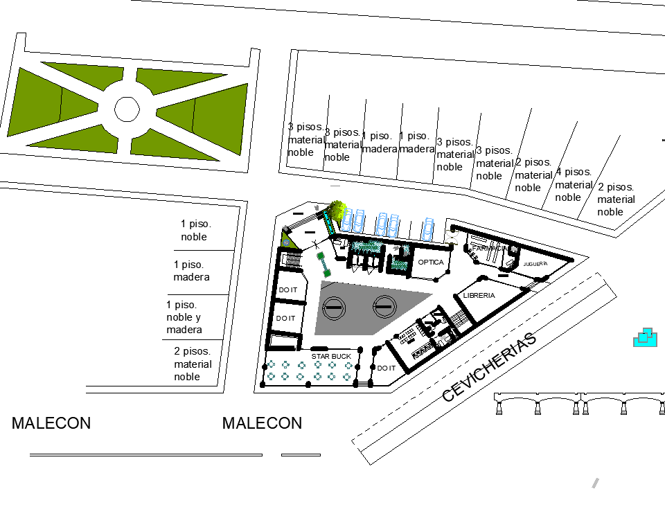 Strip mall center plan layout file