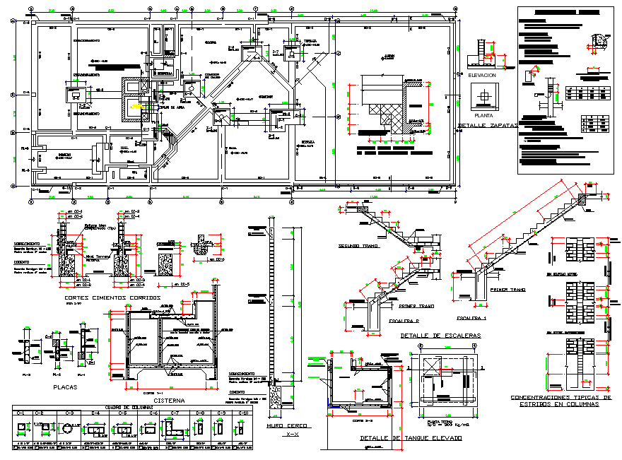 Structural building section plan autocad file